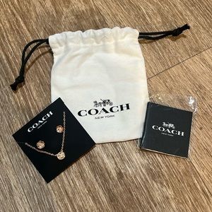 Coach earring necklace set